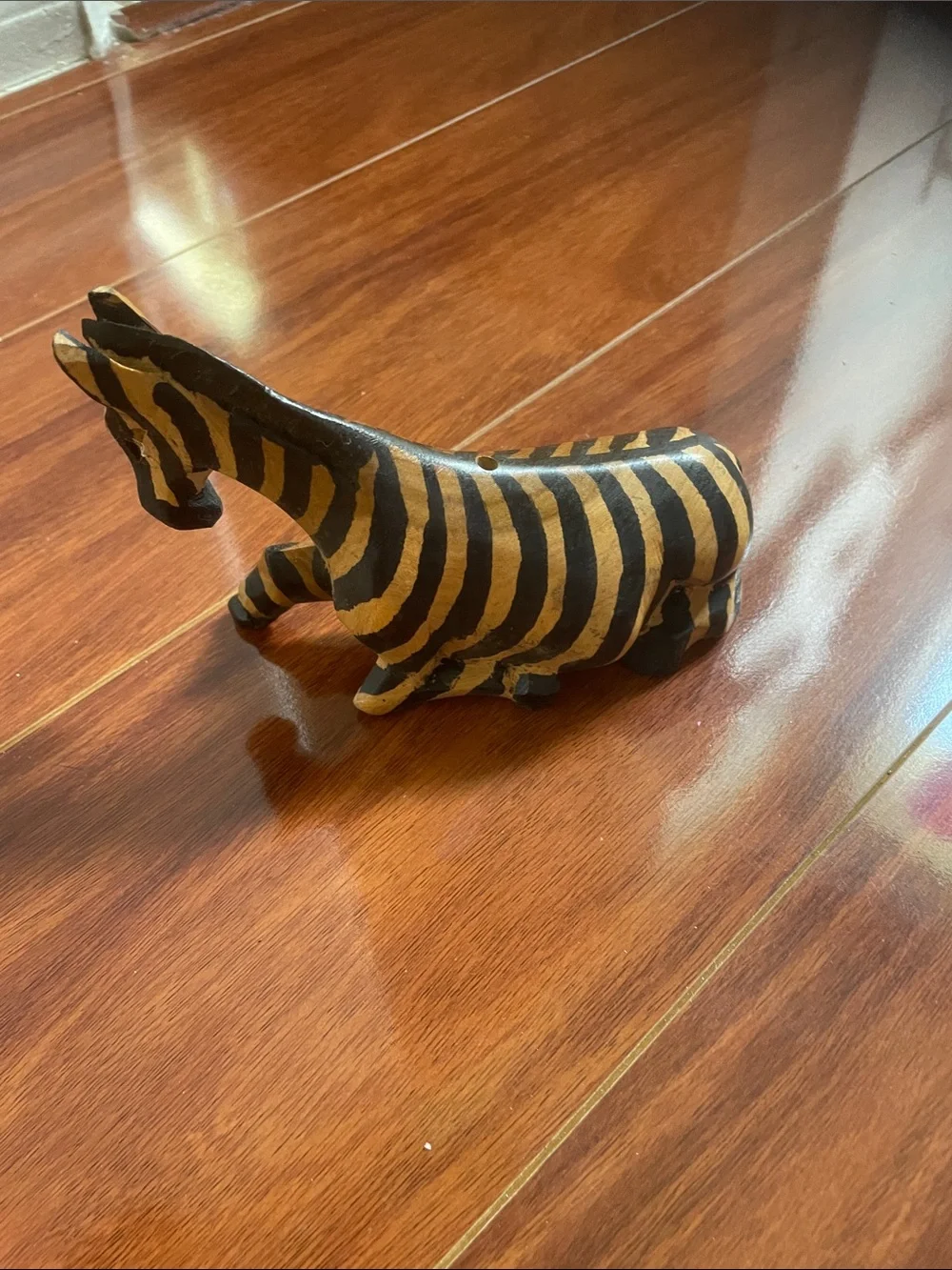 Handcrafted wooden Zebras